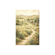Vintage boerderij landschap muurkunst canvasprint