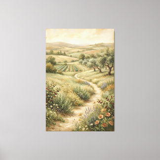 Vintage boerderij landschap muurkunst canvasprint canvas afdruk