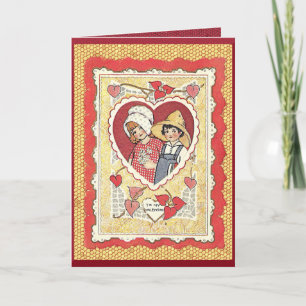Vintage Boerderij Valentijnsdag Feestdagen Kaart