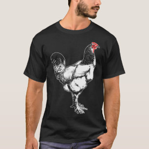 Vintage boerderijhaan minimalistisch kip ontwerp _ t-shirt
