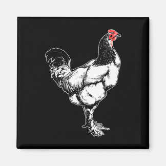 Vintage boerderijhaan Minimalistisch kippenontwerp Magneet
