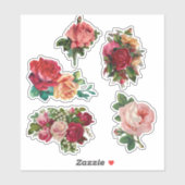 Vintage boetstickers voor Roos Sticker (Vel)