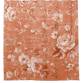 Vintage Boheemse Terracotta Bloemendouchegordijn Douchegordijn