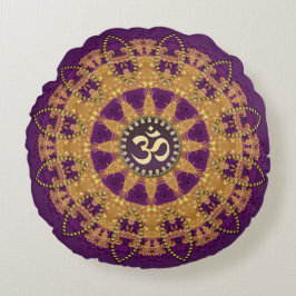 Vintage Boheemse Zonnebloem OM Yoga Rond Kussen
