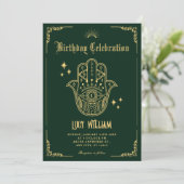Vintage Bohemian art symbols  Invitation Kaart (Staand voorkant)