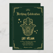 Vintage Bohemian art symbols  Invitation Kaart (Voorkant / Achterkant)