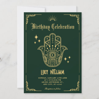 Vintage Bohemian art symbols  Invitation Kaart