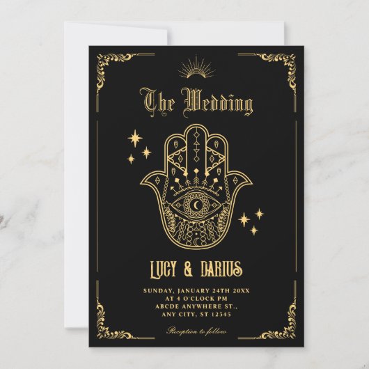 Vintage Bohemian art symbols wedding Kaart (Voorkant)