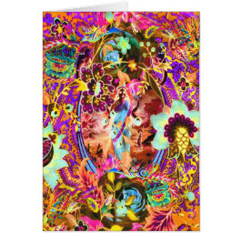 Vintage Bohemian Goddess Neon Wenskaart