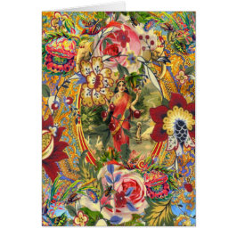 Vintage Bohemian Goddess Wenskaart