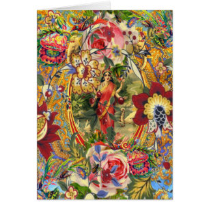 Vintage Bohemian Goddess Wenskaart