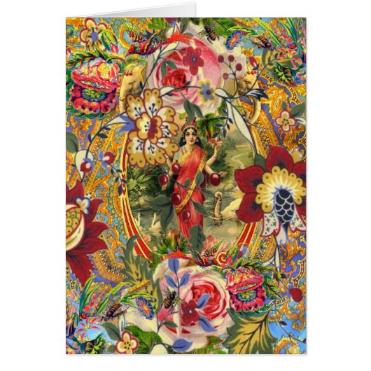 Vintage Bohemian Goddess Wenskaart (Voorkant)