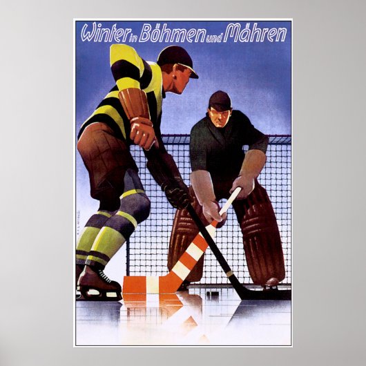 Vintage Bohman und Mahren Hockey Poster (Voorkant)