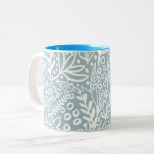 Vintage Boho Bloem- en Vlindermok Tweekleurige Koffiemok