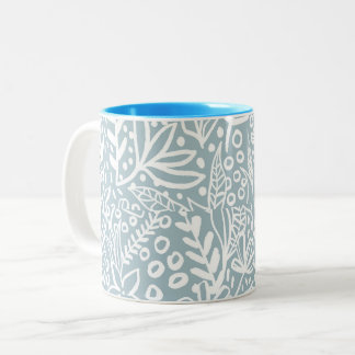 Vintage Boho Bloem- en Vlindermok Tweekleurige Koffiemok