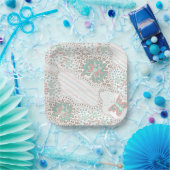 Vintage Boho Bloem- en Vlinderpatroon Papieren Bordje (Feest)