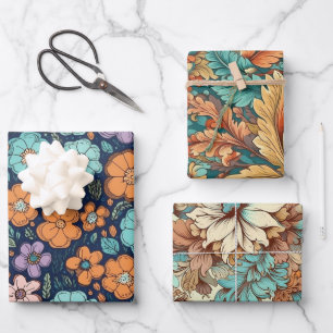 Vintage Boho Bloemige Huwelijk Verjaardag Inpakpapier Vel