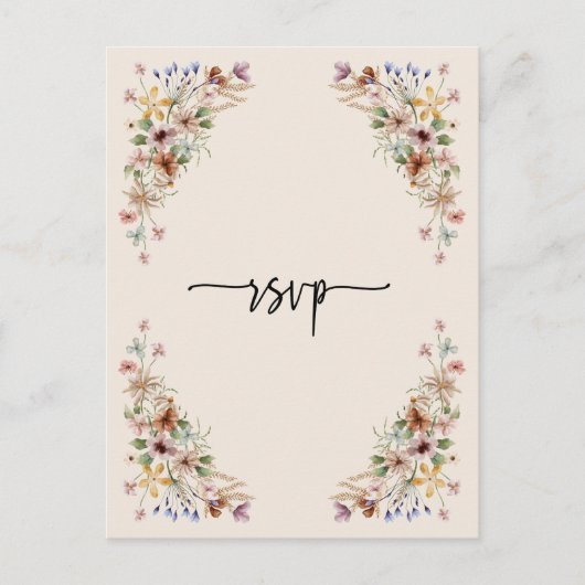 Vintage Boho Bloemmotief Briefkaart (Voorkant)