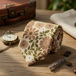 Vintage Boho Bloemmotief Stropdas