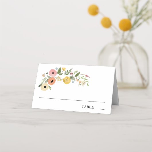 Vintage Boho Bloemnaam Plaatjes Plaatskaartje (Voorkant)