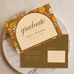 Vintage Boho Bloemrijke Boog Afstudeeraankondiging Briefkaart