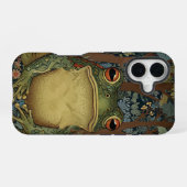 Vintage boho bos kikker iPhone 16 hoesje (Achterkant horizontaal)