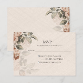 Vintage Boho Botanical RSVP Rustic Terracotta Kaartje