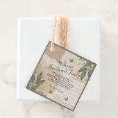 Vintage Boho Bruiloft – Gescheurd Papier & Eucalyp Bedankjes Labels (In situ)