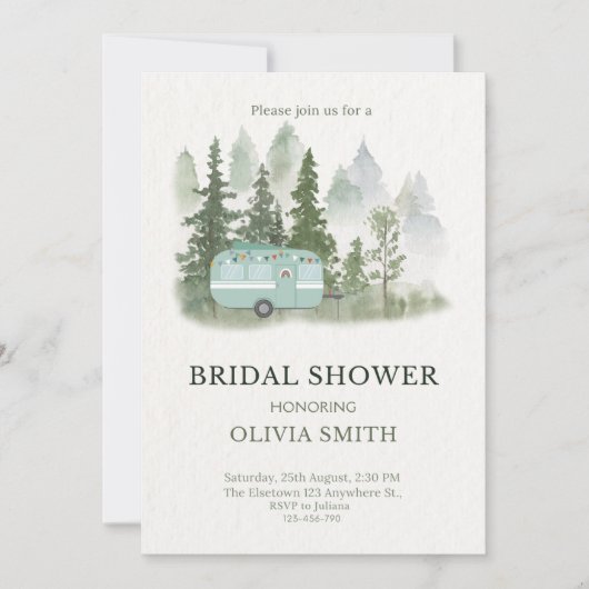 Vintage Boho Camper Bridal Shower Kaart (Voorkant)