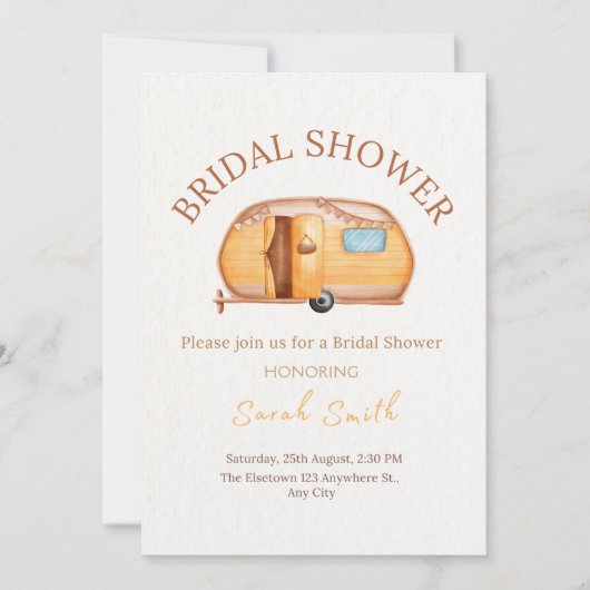 Vintage Boho Camper Bridal Shower Kaart (Voorkant)