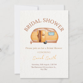 Vintage Boho Camper Bridal Shower Kaart