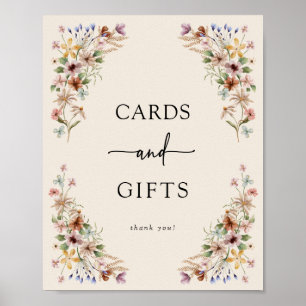 Vintage Boho Cards and Gifts Sign Poster