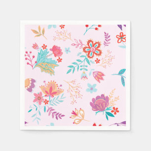 Vintage Boho Chic Bloemen Papieren Servet