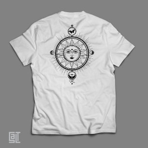Vintage Boho Chic Mystieke Hemel Zon Kosmisch T-shirt