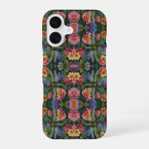 Vintage boho chic pastel bloemrijke tuin libel iPhone 16 hoesje