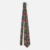 Vintage boho chic pastel bloemrijke tuin libel stropdas (Achterkant)