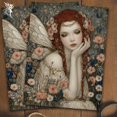 Vintage Boho Fee in Wildebloementuin Decoupage Tissuepapier