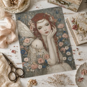 Vintage Boho Fee in Wildebloementuin Decoupage Tissuepapier
