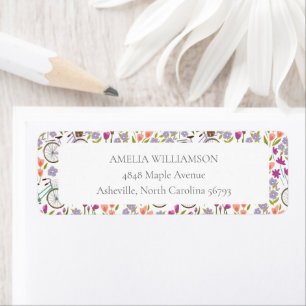 Vintage Boho Fiets Bloemstuk Aangepast Retouradres Etiket