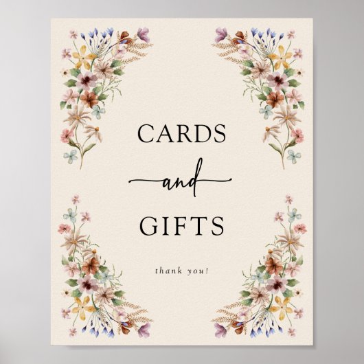 Vintage Boho Kaarten en Cadeaus Bord Poster (Voorkant)