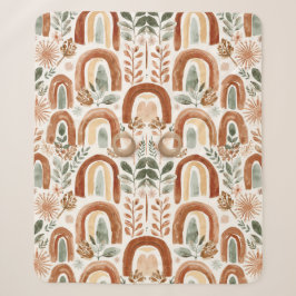 Vintage Boho Regenboog  Sherpa Deken