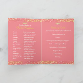 Vintage Boho Roos Gold Rustic Quinceañera Spaans Programma