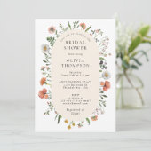 Vintage Boho Spring Wildflower Arch Vrijgezellenfe Kaart (Staand voorkant)