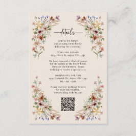 Vintage Boho Wilde Bloem Informatiekaartje