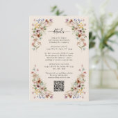 Vintage Boho Wilde Bloem Informatiekaartje (Staand voorkant)