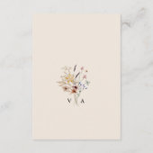 Vintage Boho Wilde Bloem Informatiekaartje (Achterkant)