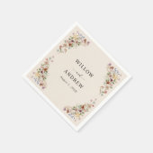 Vintage Boho Wildebloemen Bruiloft Servet (Hoek)