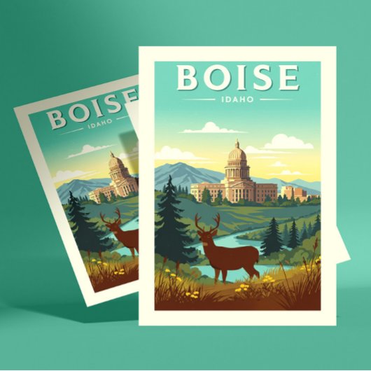 Vintage Boise Idaho Briefkaart