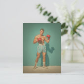Vintage Bokser in Gestreepte Shorts Briefkaart (Staand voorkant)