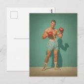 Vintage Bokser in Gestreepte Shorts Briefkaart (Voorkant / Achterkant)